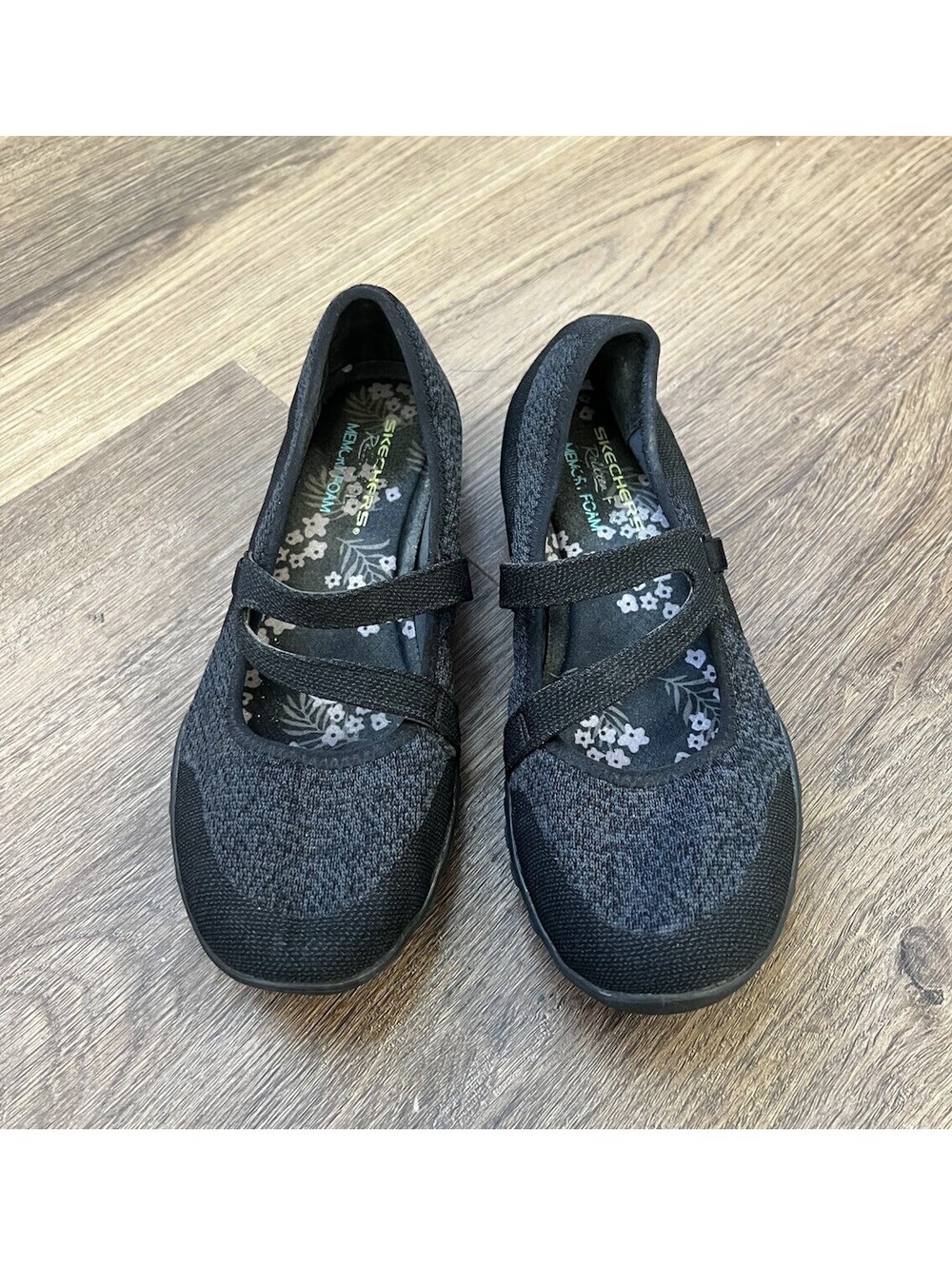 Skechers Relaxed Fit Breathe Easy Lucky Lady Mary Jane Flats Black Womens Size 8